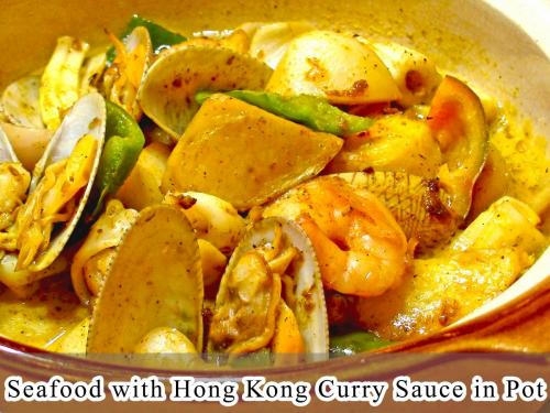 Seafood with Hong Kong Curry Sauce in Pot